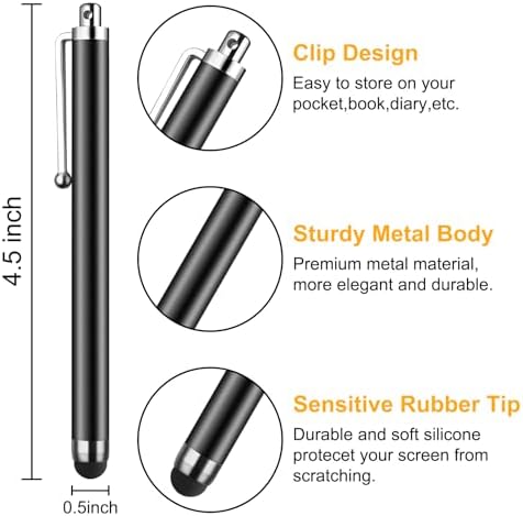 Stylus Pen [10 Pack] Universal Capacitive Touch Screen Pens for Tablets, iPad mini, iPad Pro, iPad Air, Smartphones, Samsung Galaxy - Multiple Colors