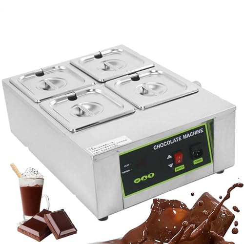 Máquina para derretir chocolate con 6 ollas y control digital