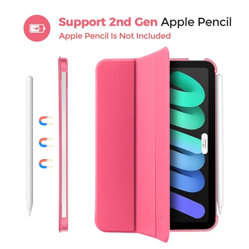 Image of ProCase Smart Case for iPad mini 7 A17 Pro 2024 /Mini 6 2021 8.3 inch -Melonpink | Slim iPad Mini 7th /6th Gen Case Hard Back Cover for iPad Mini 7th Gen A2995 /A2996 /A2993 /6th Gen A2567 A2568 A256