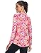 Misyula Style Womens Golf Shirt Plus Size, Long Sleeve Quarter Zip Tennis Shirts Stand Collar UV Protection Exercise Workout Tops Sporty Dailywear Multiflower-Pink XXL