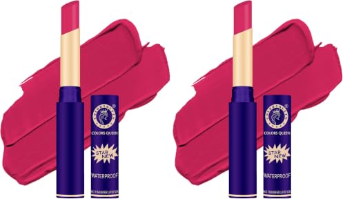 Image of Colors Queen Queen Lips Matte Lipstick | Long Lasting Lipstick Waterproof Highly Pigmented with Smooth Application | Smudge Proof Lipstick for Women (14 - Pink Berry) (Pack of 2)