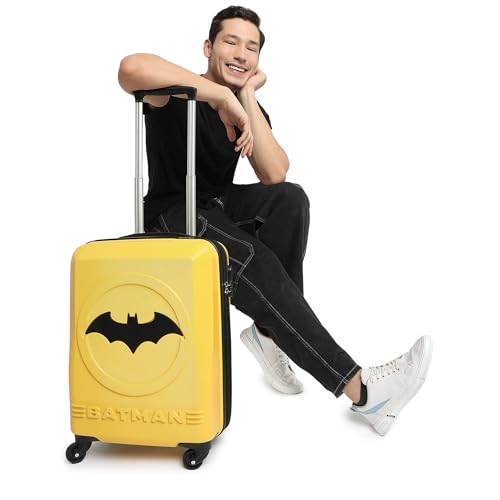Image of YAYAVAR Batman Trolley Suitcase - 85L, Cabin Luggage with 8 Spinner Wheel, Hard Shell Polycarbonate Suitcase, Number Lock, Water Resistant, Luggage Bag for Travel (Teal & Black, 67cm, Medium)