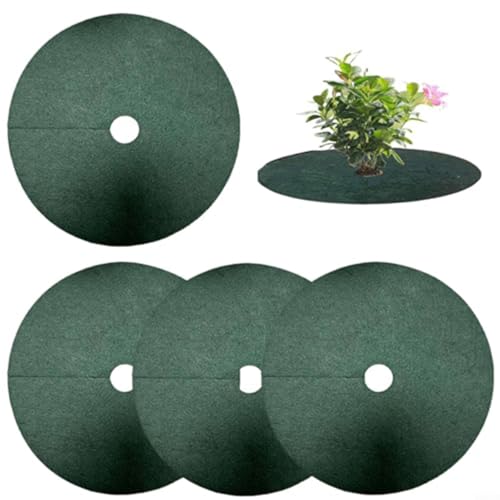 WIIYENA Lot de 20 anneaux de paillage pour protéger les arbres en tissu non tissé - Barrière de contrôle du jardin - Disque de protection pour base de plantes - Tapis d'entretien des racines (15 cm)