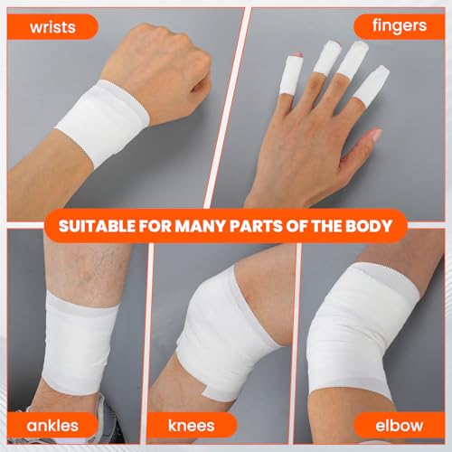 Image of 16 Pack Athletic Tape, White Sports Tape for Wrist Ankle Protection, Sports Tape Athletic No Sticky Residue, Easy to Tear Gymnastics Tape for Soccer, Football, Training Supplies (1.5 inch x 160 Yards)
