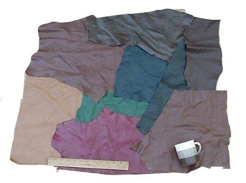 Scrap Upholstery Leather Mixed Large Pieces Light Weight 6 Square Feet #TOP2