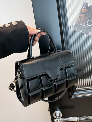 MakeMeChic Women's PU Leather Crossbody Bag Top Handle Shoulder Handbag with Adjustable Strap4