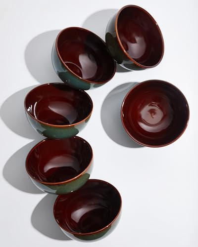 Image of Pokini 5.5inch Stoneware Cereal Bowls Set of 6, 22 Oz Soup Bowls Set