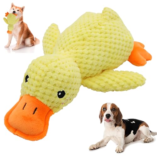 AYVRUOP Anatra Gialla Giochi per Cani,Quackotto per Cani,Anatra Antistress per Cani,Paperotto Calmante,Giocattoli per Cuccioli da Mastica,Peluche per Dog Indistruttibile,per Dog Piccola e Media
