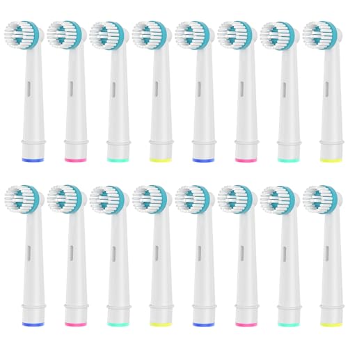 16pcs Ortho Care Replacement Brush Heads Compatible with Oral B Electric Toothbrush for Precise Cleaning Around Braces.