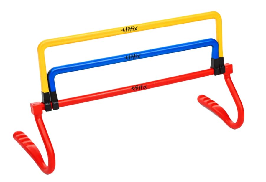 Image of FitFix Agility Training Hurdles for Speed & Coordination - Ideal for Field Drills & Kids' Occupational Therapy! Set of 3 Hurdles in 6, 9, 12 Inch Heights (3, Multicolour, 6 to 12 Inch)