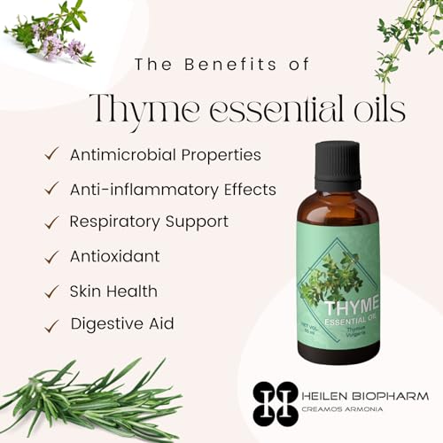 Image of Heilen Biopharm Thyme Essential Oil For Anti-Bacterial & Improve Skin Health - 100 mL Bottle Pack of 1