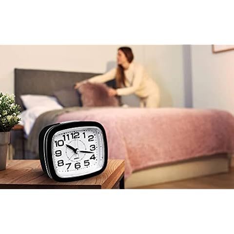 FIOLOM Silent Alarm Clocks Bedside Non Ticking Battery Powered Simple Cover