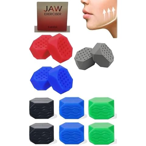 Jaw Exerciser for Men Women 12Pcs Jaw Trainer Silicone Face Chew Jawline Shaper Jaw Toner Strengthener-Jaw Line Chewing Gum-3 Resistance Levels-Neck Trainers Beauty Tools Cover