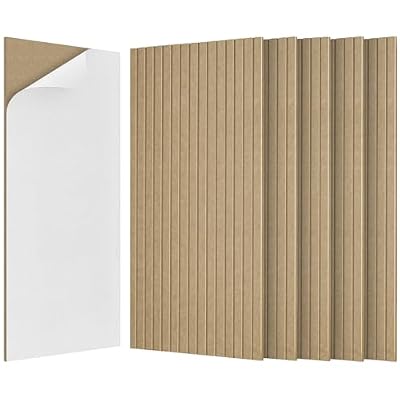BUBOS 5 Pack Large Acoustic Panels,47.2" X 23.6" Self-Adhesive Acoustical Wall Panel, Sound Proof Panel for Office, Decorative Soundproof Wall Panels for Home Studio (Dark Camel)