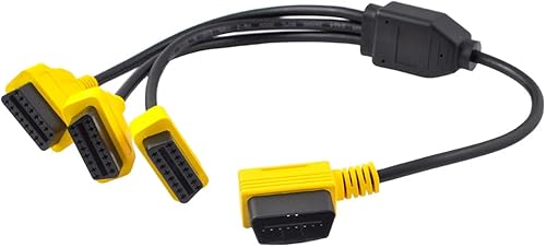Miniatura 9 de Cable divisor OBD2 de 1.6 pies19.7 in, Cable de extensión OBD-II de 3 vías, Divisor OBD completo de 16 pines 1 a 3 hembra Y Cable Adaptador de cable