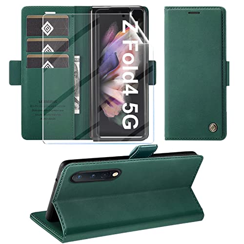 Étui Galaxy Z Fold 4 anti-rayures avec film intégré et support vidéo vert