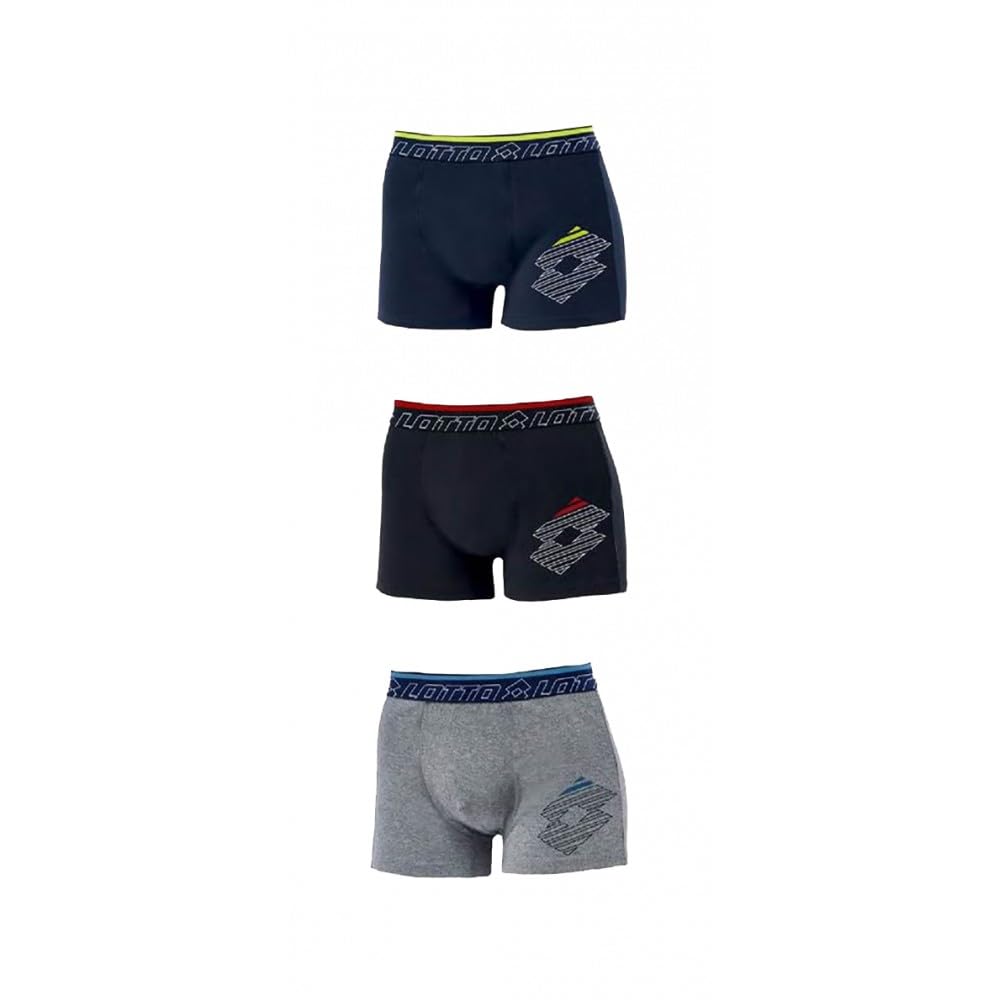 Ozabi - Lotto boxer shorts for men - quality and comfort - assorted photos depending on availability - multicoloured, Lotto 1318 Boxer Shorts Pack of 3, L