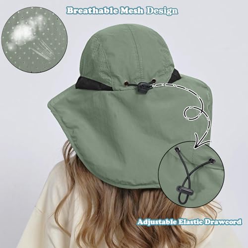 Image of ZOORON Kids Sun Hat with Neck Flap UPF 50+ Beach Hats for Baby Boys Girls