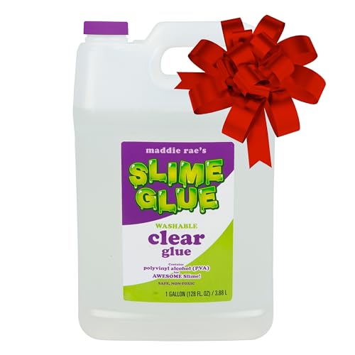 Maddie Rae's Clear Slime Glue - 1 Gallon Non Toxic, Immediate Shipping - The Clearest Slime Formula of Any Glue Brand for Slime Making Kits, Art Projects, Kids Gifts, Holiday & Xmas Craft Supplies