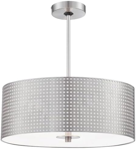 George Kovacs P5743-084 Grid Three Light Pendant, Brushed Nickel