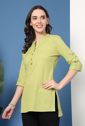 Image of Pistaa's Women's Cotton Relaxed Fit Short Kurti