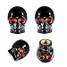 Dsycar Black Skull Style Antirust Copper Core Motorcycle Bike Car Tires Valve Stem Caps, 4Pcs/Box
