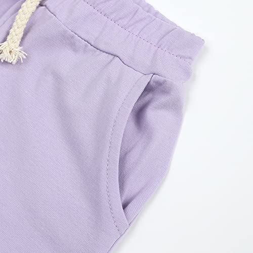 Image of KISBINI Toddler Kids Plain Short Sleeve T-Shirt and Shorts Set Unisex Cotton Summer Outfit Clothes for Little Boys or Girls