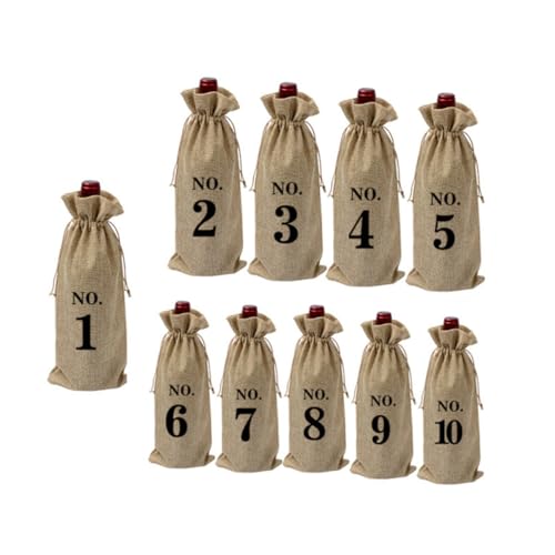 Bolsas para botellas de vino Veemoon: packs de lino estilo vintage para fiestas y bodas