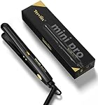 Terviiix Mini Flat Iron for Short Hair Temperature Adjustable, 1/2 Inch Mini Travel Hair Straightener, Small Portable Ceramic Hair Straightener for Men, Black