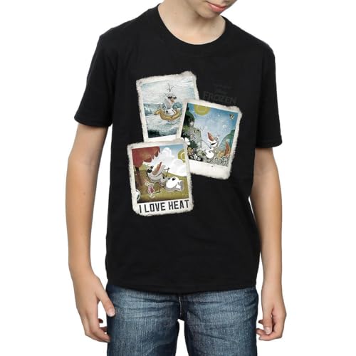 Disney Boys Frozen Olaf Polaroid T-Shirt 7-8 Years Black