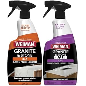 Weiman Complete Countertop Clean & Protect Kit – For Granite, Marble, Quartz & Stone – Granite & Stone Cleaner and Polish – 24 oz, Granite & Stone Sealer -24 oz