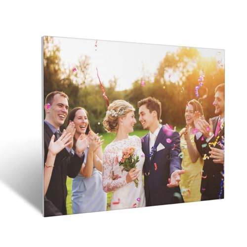 LEOKRUN Custom Canvas Prints with Your Photos Personalized Wall Art for Family Baby Pets Framed Picture Decor for Home Office, Horizontal, 8"x10"
