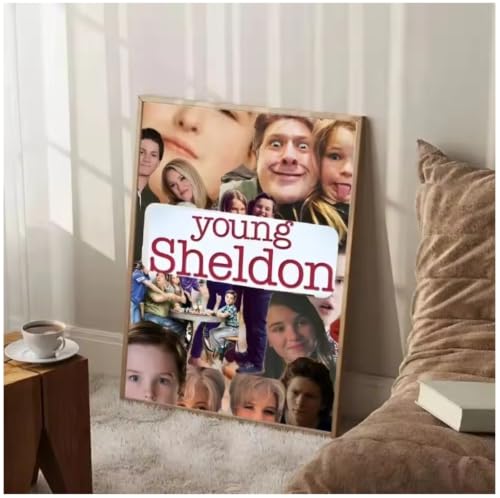 Poster Young Sheldon série TV peinture sur toile déco murale 50x70 cm