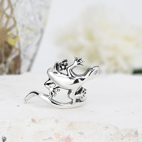 AeraVida Unique Long Tail Gecko-Lizard Wrap .925 Sterling Silver Ring | Adorable Wedding Rings For Women | Chic Comfort Fit Silver Rings for Women | Statement Fashion | Sterling Silver Rings Sizes 5-103