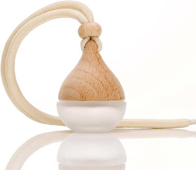 Mini Bottiglie di Profumo da Viaggio, Atomizzatore di Profumo 1pc Auto Profumo Glassato Mini Bottiglie di Profumo 5ml Ciondolo Vuoto con Coperchio in Legno Contenitore Bottiglia di Vetro Smerigliato P
