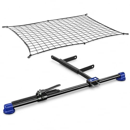 Image of HitchMate Cargo Stabilizer Bar Full Size 59 inch to 73 inch with StabiLoad Divider Bar and Cargo Net