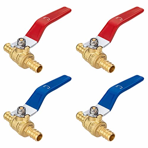 (4 Pack) sicoince 1/2 Pex Ball Valve 1/2 Pex Shut Off Valve Pex