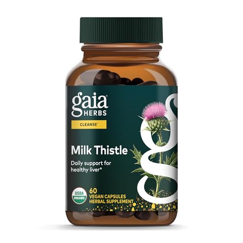 Gaia Herbs Milk Thistle - Liver Supplement & Cleanse Support for Helping to Maintain Healthy Liver Function* - 60 Vegan Capsules (20 Servings)