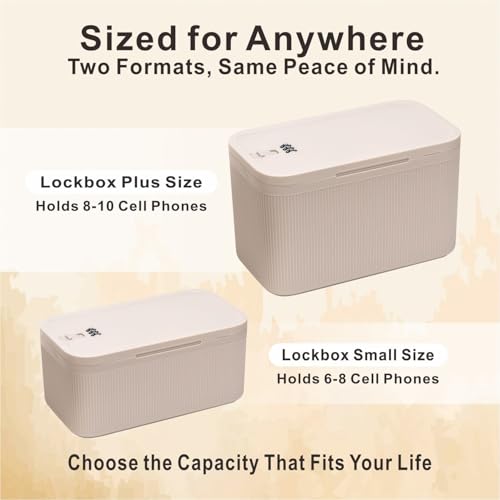 Image of SANIDIKA Lockable Storage Box, Locking Medicine Box, Cell Phone Locked Jail, Food Medical Lockbox, Containers Bin for Personal Refrigerator Home Office Organization Travel Farther Gift (Cream Plus)