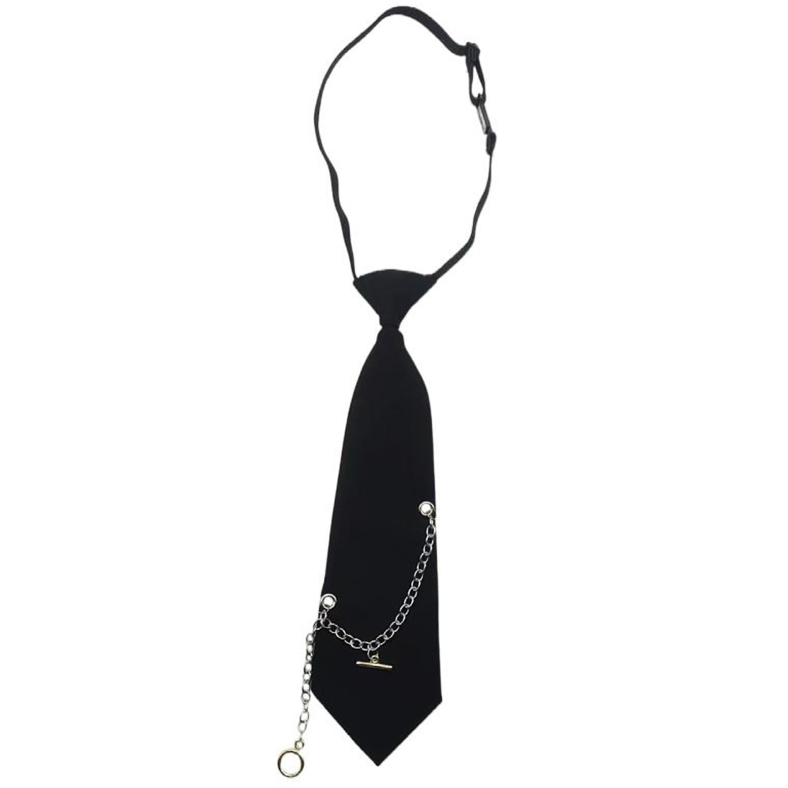 Amazon.com: FUYISEN Punk Black Neck Tie With Metal Chain Japanese
