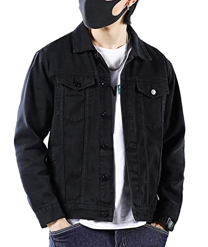 Image of Idopy Men`s Casual Cowboy Rugged Jean Denim Biker Trucker Jacket
