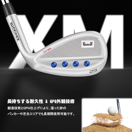 XINGGM サンドウェッジ XM-02 宝石付き 48度 50度 52度 54度 56度 58度 60度 (シルバー, スチール, Sフレックス, 58, 度, 右利き) 2枚目