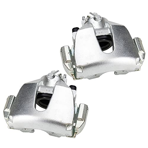 Image of TRQ Front Driver and Passenger Side Brake Caliper Set Caliper Brackets Hardware Compatible with 04-07 Mazda 3 06-07 5