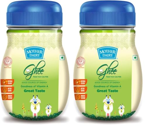 Image of Mother Dairy Cow Ghee 1Litre Pet Jar (Pack of 2)