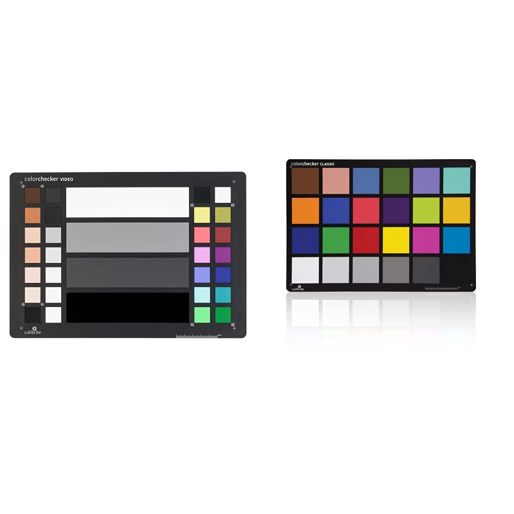 Calibrite ColorChecker Video: Farbkarte zur Farbkalibrierung und Korrektur bei der Videobearbeitung, CCVWB, Mehrfarbige Farbfelder & ColorChecker Classic: Farbkarte für Fotografie und Filmproduktion