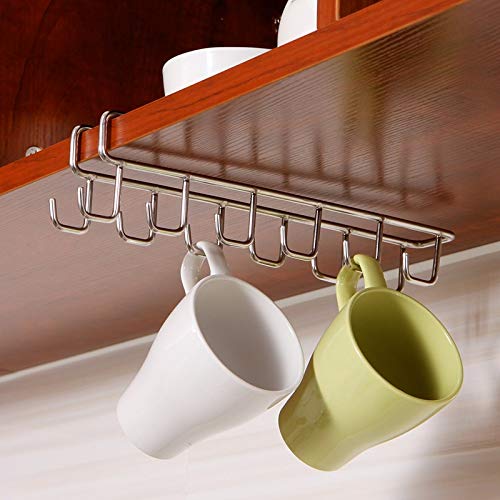Image of Zollyss Multifunctional Alloy Steel Ceiling Hook, Sink Rack Cupboard Hanging Hook Shelf (Pack of 2) White
