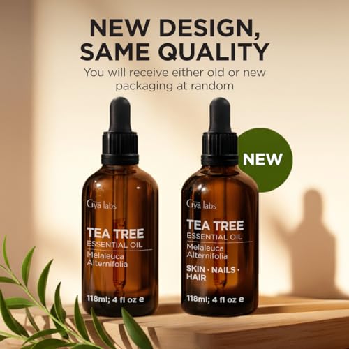 100% Pure Tea Tree Essential Oil - 4 Fl Oz - Tea Tree Oil for Hair, Skin, Diffuser, Aromatherapy & DIY Candle Making Scent