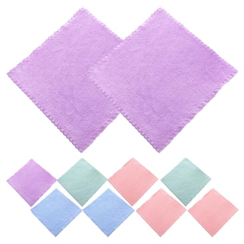 VILLFUL Toallitas Desmaquillantes de Microfibra Coral 25X25 CM 10 Piezas Reutilizables para Limpieza Facial Paños Suaves para Piel Sensible Uso Doméstico y Viaje Color Color Aleatorio