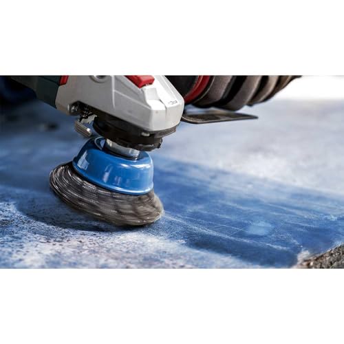 Bosch 1x PRO Stainless Steel Longlife Topfbürste, gezopfter Draht für kleine Winkelschleifer und M14-Gewinde (für Nichteisenmetalle, Stahl, Ø 75 mm, Professional Zubehör Kleiner Winkelschleifer)