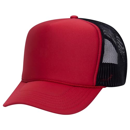 Image of OTTO Polyester Foam Front 5 Panel High Crown Mesh Back Trucker Hats in 97, Bulk, Wholesale